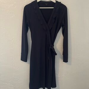 Ann Taylor Black Long Sleeve Wrap Dress